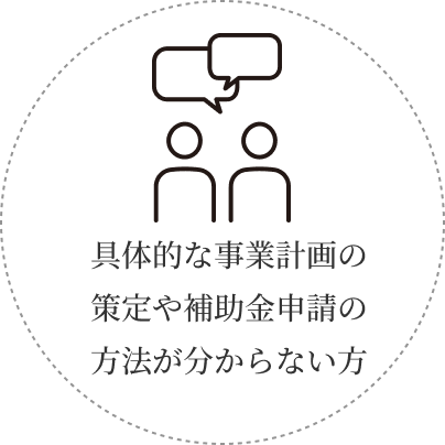 具体的な事業計画の策定や補助金申請の方法がわからない方